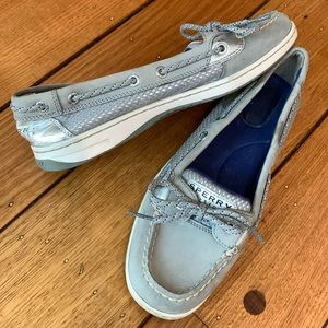 Sperry top-sider loafers grey and silver slip-one size 8.5